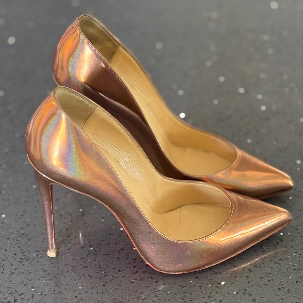 Christina Louboutin Gold/copper heels